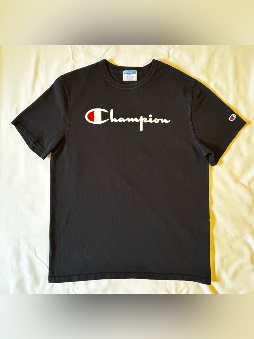 Black Champion Logo Tee